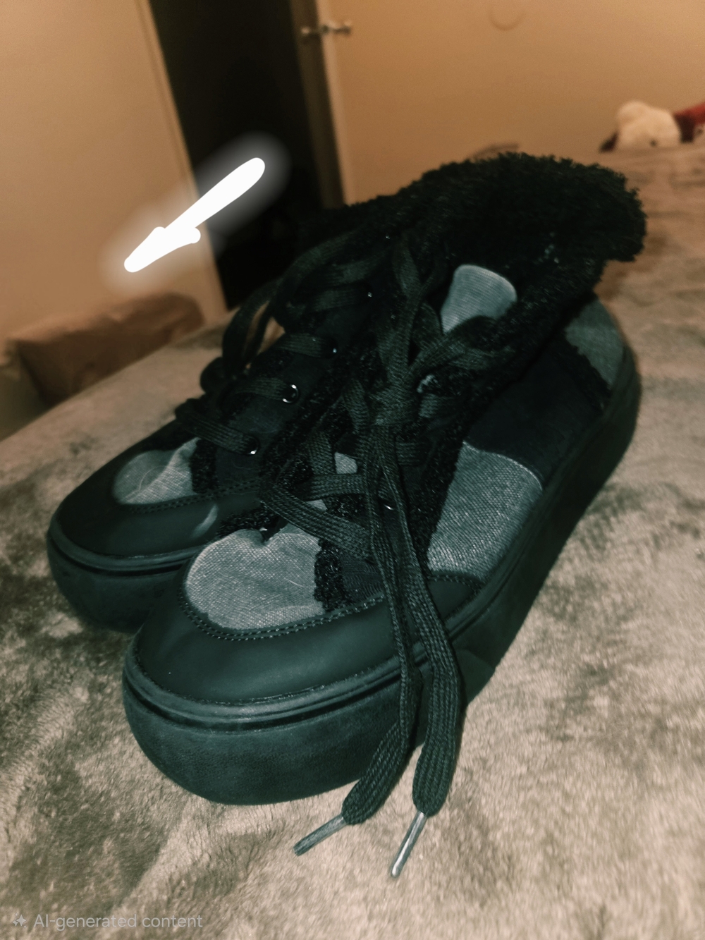 HOT TOPIC'S Women’s Size 9 Black and Gray 1 Inch Platform Lace-Up Sneakers